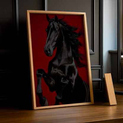 Cadre photo Équitation - Cheval Noir Pure Sang Arabe