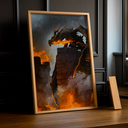 Cadre Photo Skyrim - Alduin Illustration
