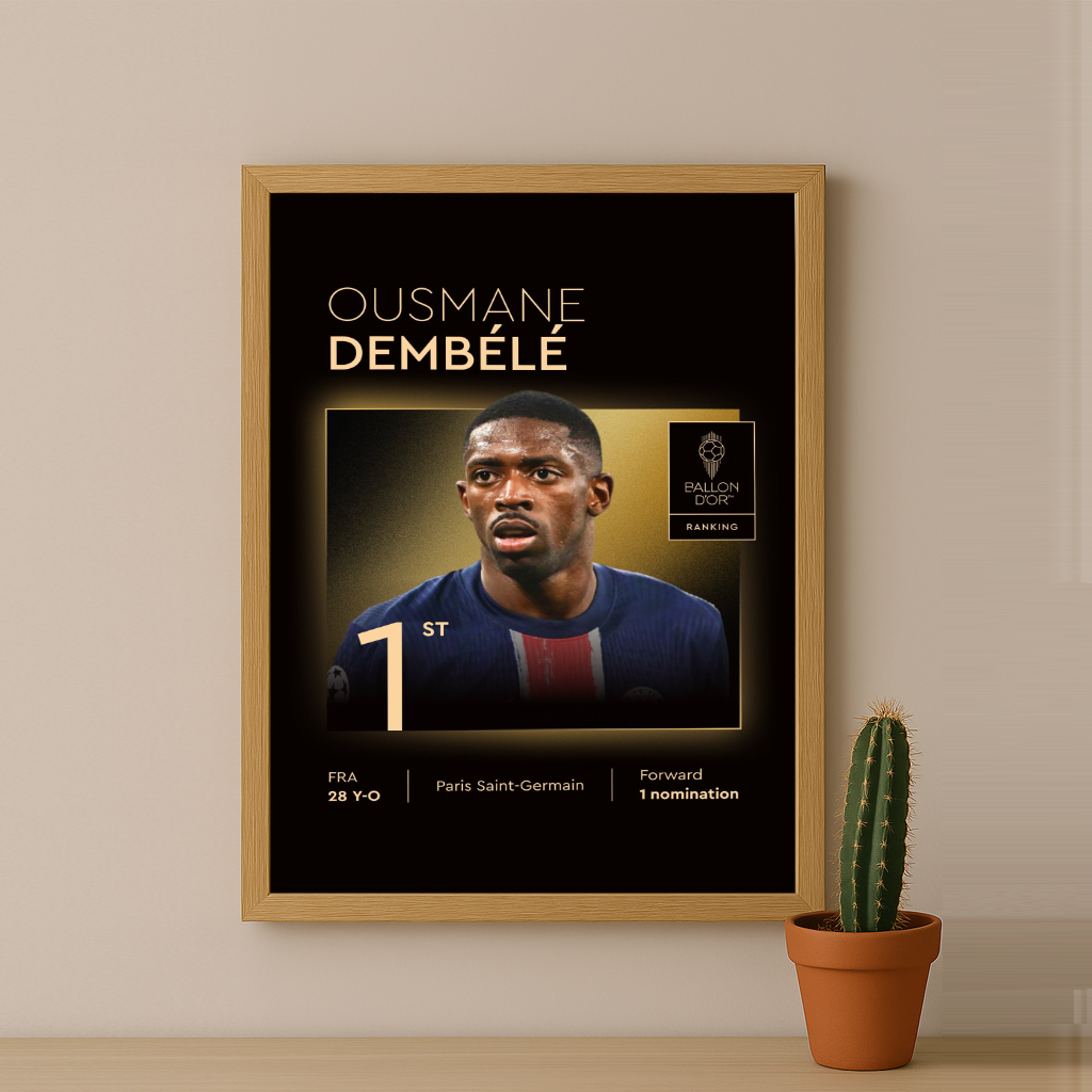 Poster Ousmane Dembélé Gagnant du Ballon d'Or 2025