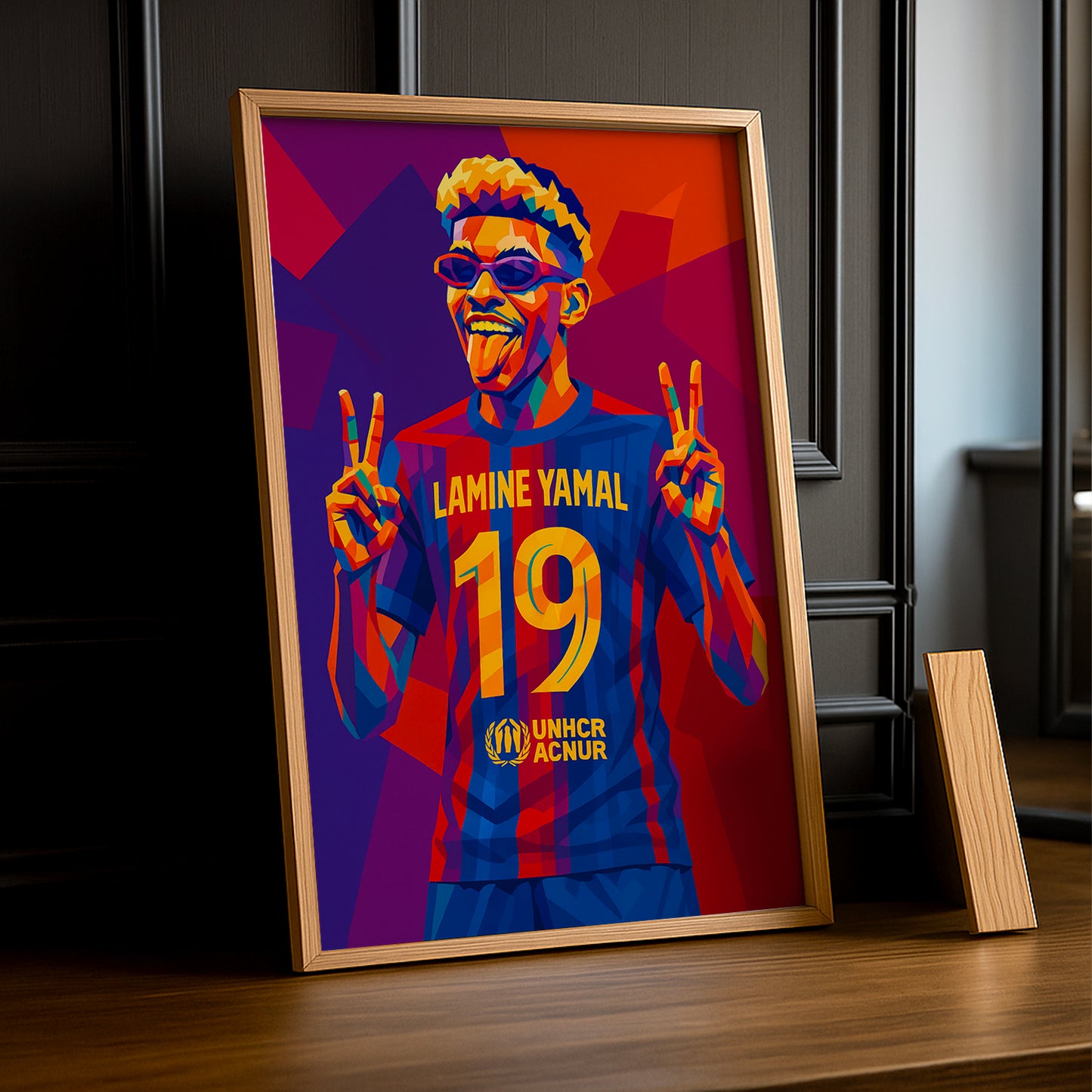 Cadre Photo FC Barcelone - Lamine Yamal Illustration