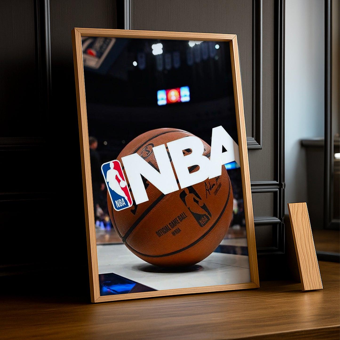 Cadre photo NBA - Ballon, logo