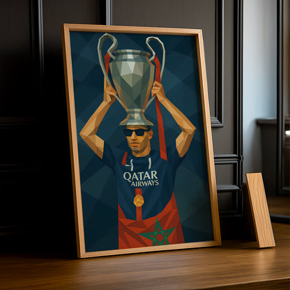 Cadre photo PSG illustration Achraf Hakimi