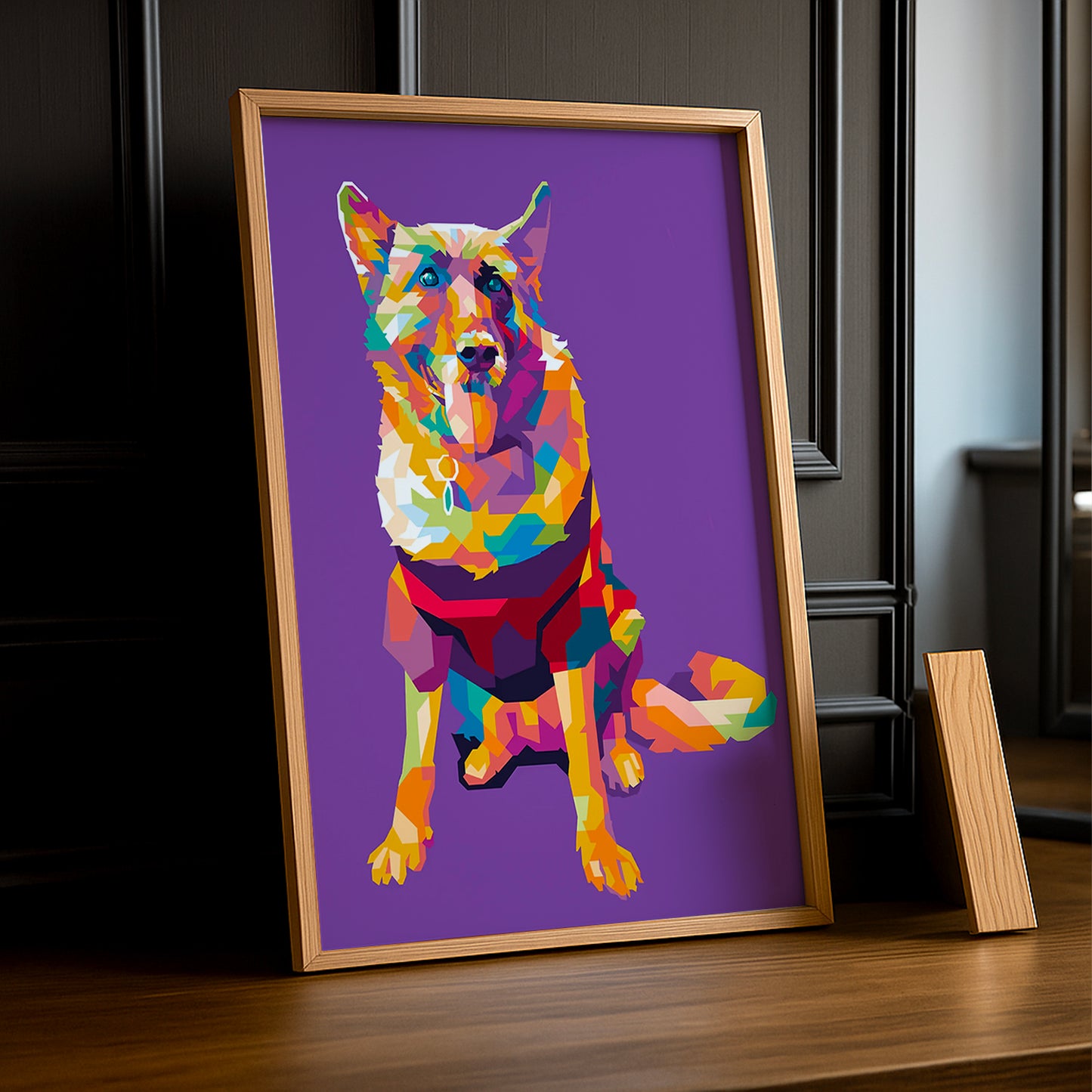 Cadre Photo Chien - Illustration violet