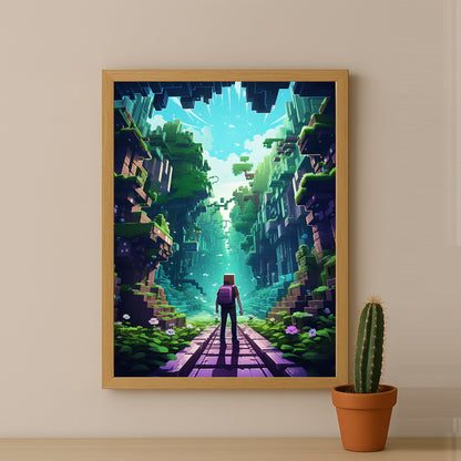 Cadre photo Minecraft - Cavernes et falaises