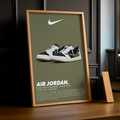 Cadre photo Travis Scott x Air Jordan 1 Low OG Olive