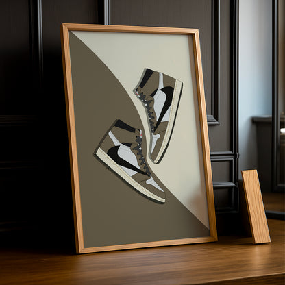 Cadre photo Air Jordan 1 x Travis Scott Mocha illustration