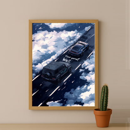 Mercedes x Porsche - Poster