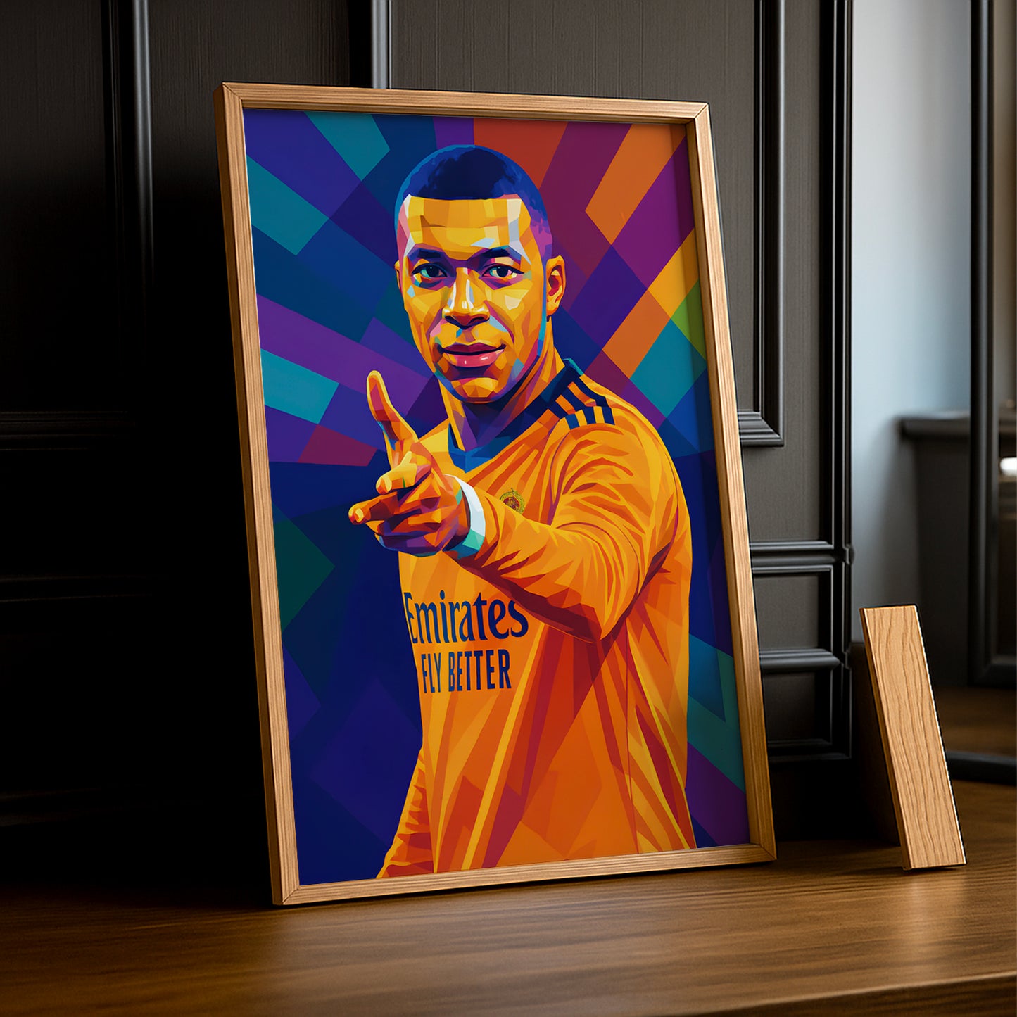 Cadre Photo Kylian Mbappé Real Madrid – Affiche HD Encadrée Papier Premium