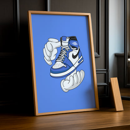 Cadre photo Air Jordan 1 bleu Illustration