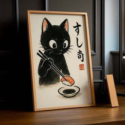 Cadre Photo Chat - Sushi