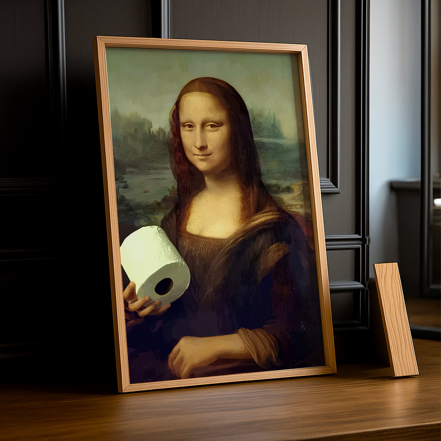 Cadre photo Mona Lisa La Joconde papier toilette
