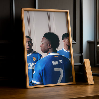 Poster encadrée Real Madrid - Vinicius, Bellingham, Mbappé Trio