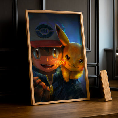 Cadre photo de Sacha et Pikachu Pokémon