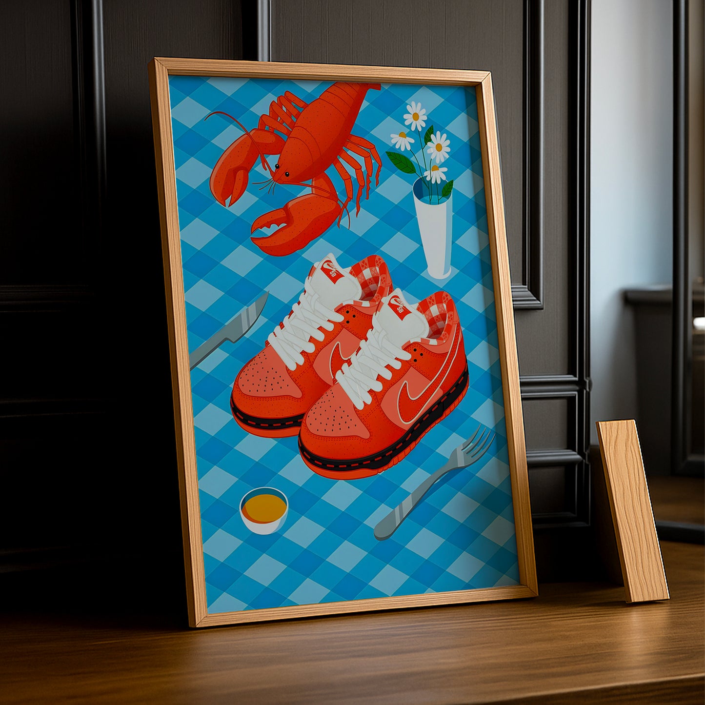 Cadre photo Nike Dunk SB Orange illustration