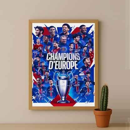 Cadre photo Paris Saint-Germain Champions d'Europe
