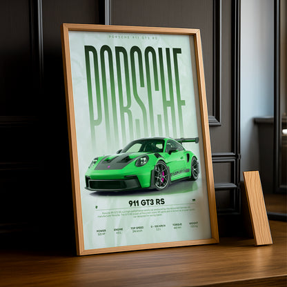 Cadre photo Porsche GT3 RS 911 vert