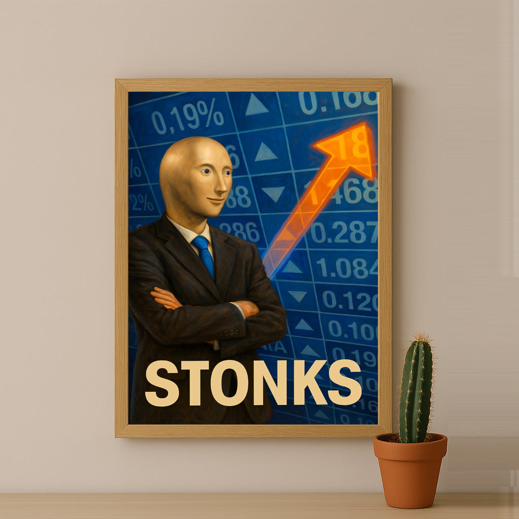 Cadre photo Motivation - Stonks meme