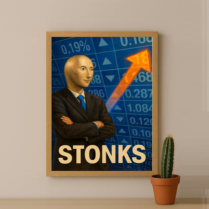 Cadre photo Motivation - Stonks meme