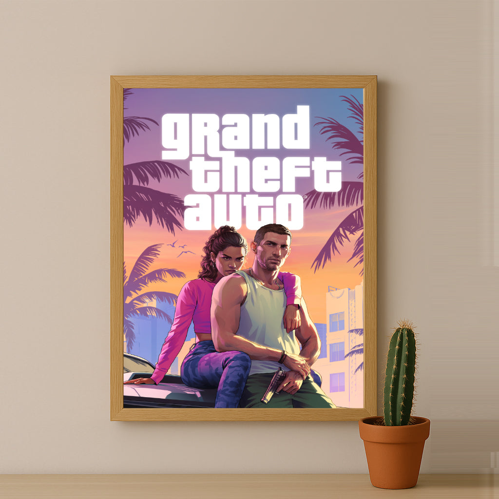 Poster Grand Theft Auto VI - Jason & Lucia