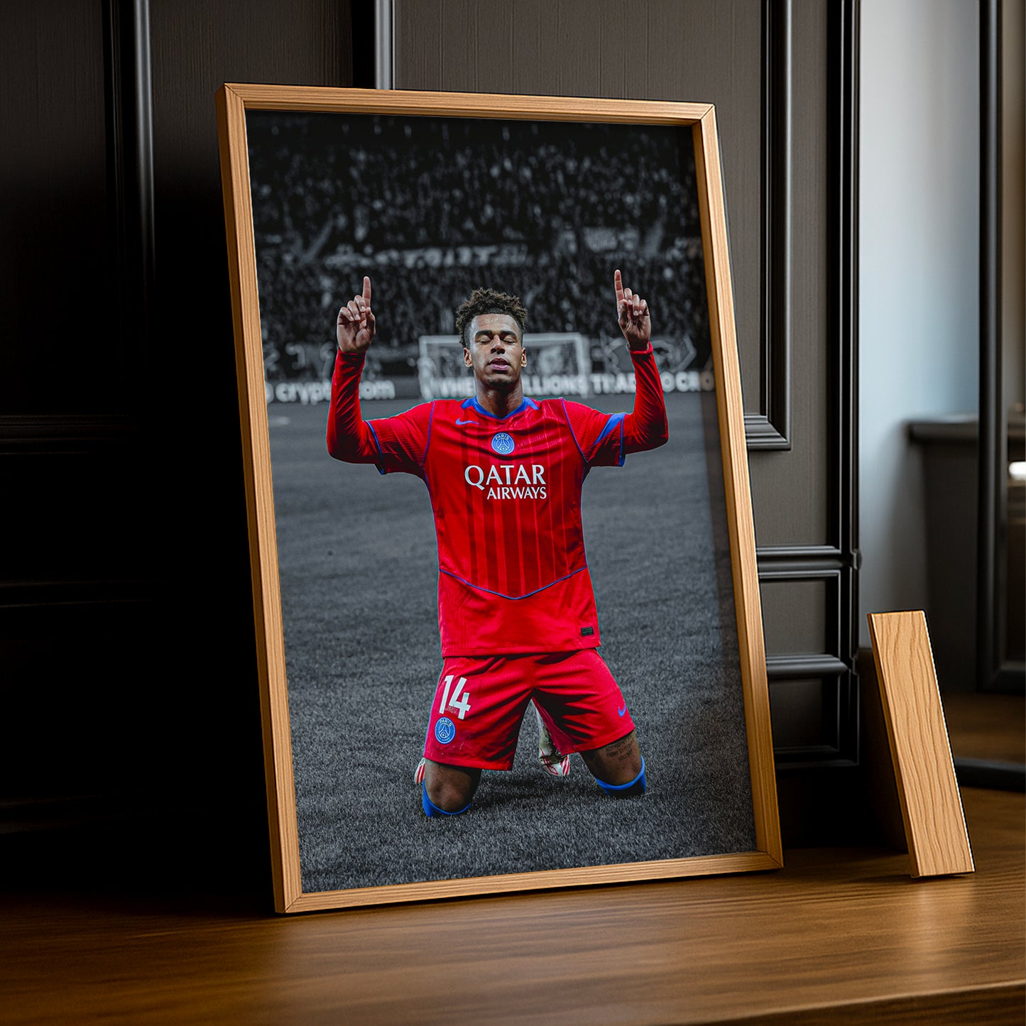 Cadre Photo Paris Saint-Germain - Désiré Doué Noir et Blanc