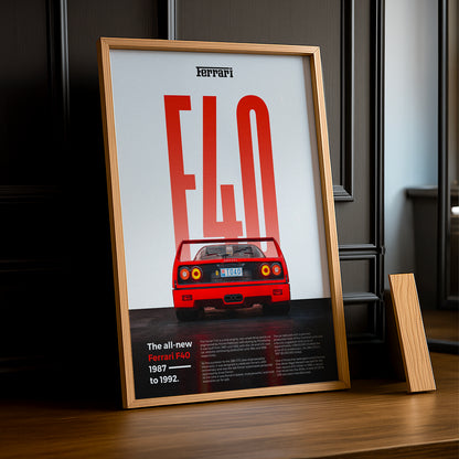 Poster Voitures - Ferrari F40