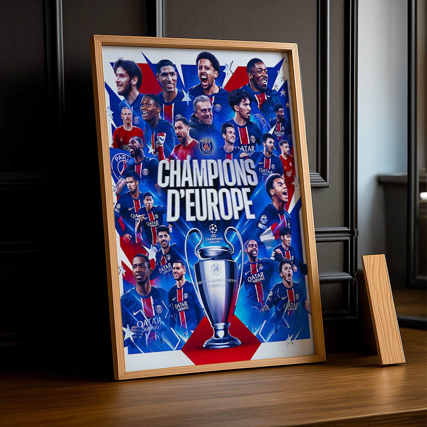 Cadre photo Paris Saint-Germain Champions d'Europe