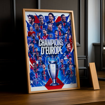 Cadre photo Paris Saint-Germain Champions d'Europe