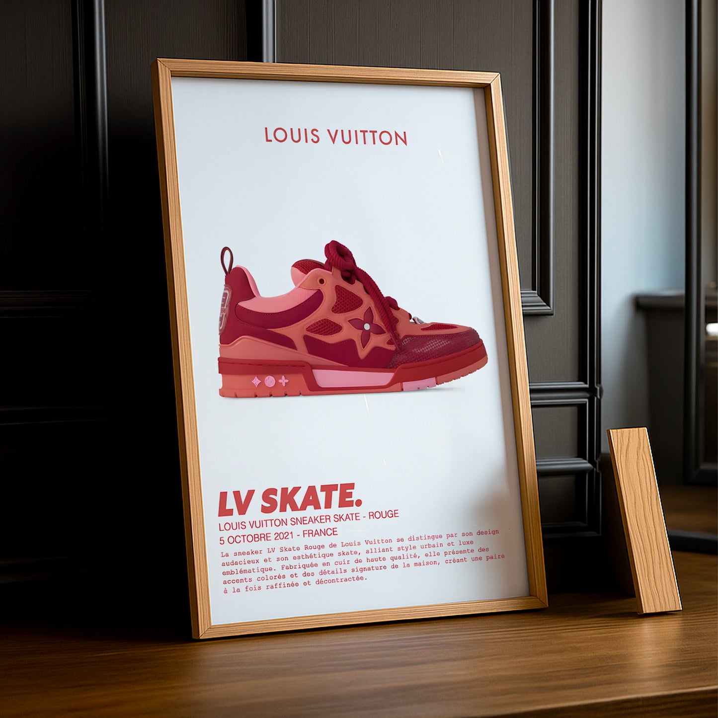 Cadre photo Louis Vuitton Sneaker Skate Rouge