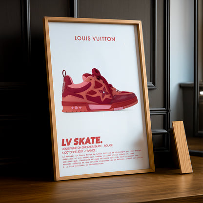 Cadre photo Louis Vuitton Sneaker Skate Rouge