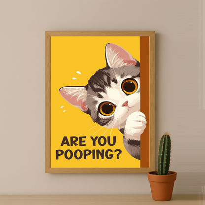 Cadre photo Chat mignon Are You Pooping ?