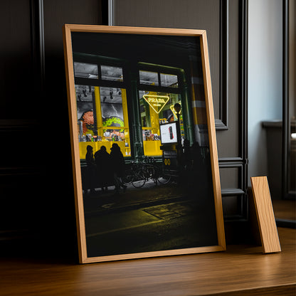 Cadre Photo Prada - Devanture LED Jaune