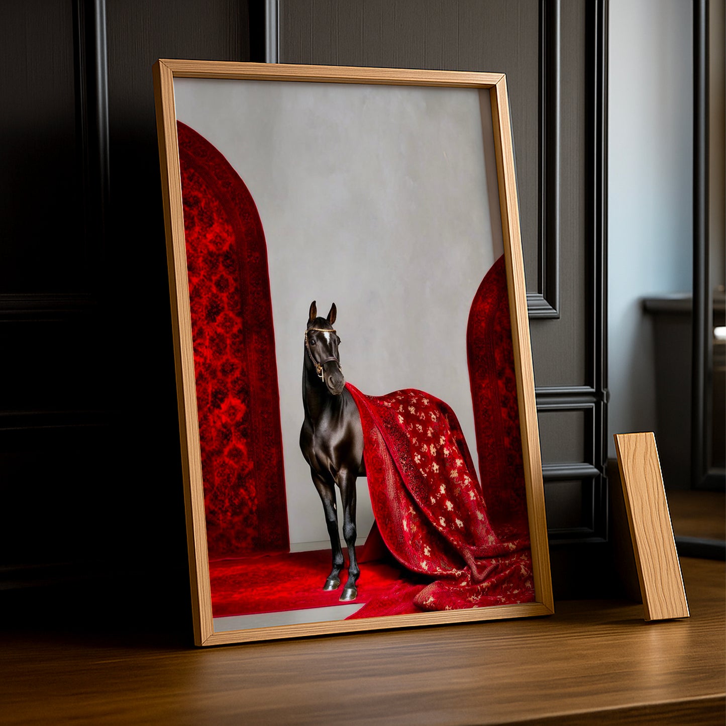 Cadre photo Équitation - Cheval Draps Rouge