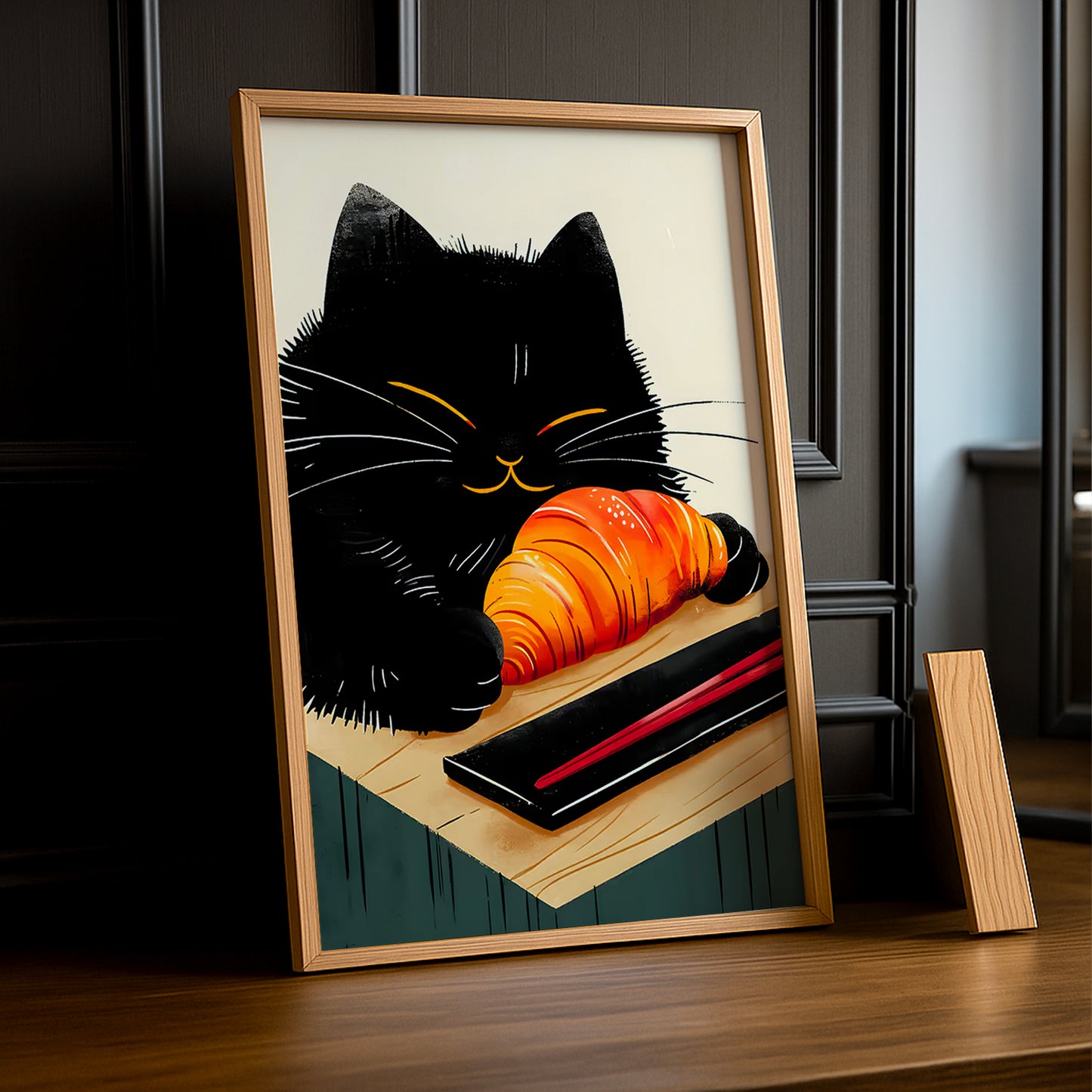 Cadre Photo Chat - Croissant