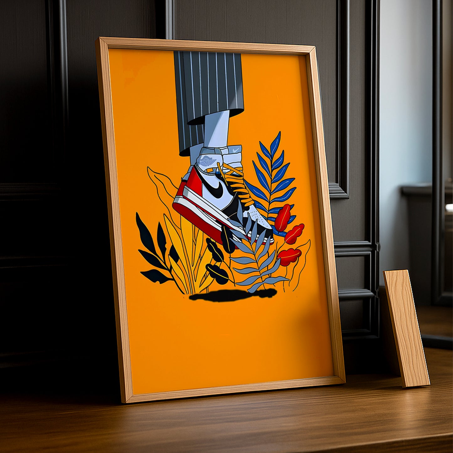 Cadre photo Air Jordan 1 Illustration orange