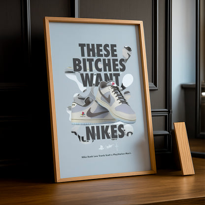Poster Nike Dunk Low Travis Scott x PlayStation Men's