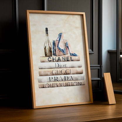 Cadre photo Mode - Livres Champagne