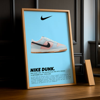 Cadre photo Nike Dunk Low The Glacier Blue and Artic Orange