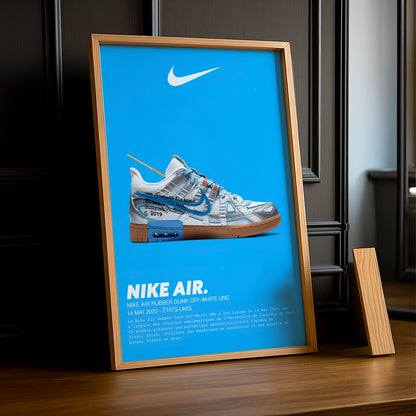Nike Air Rubber Dunk Off-White UNC Bilderrahmen 