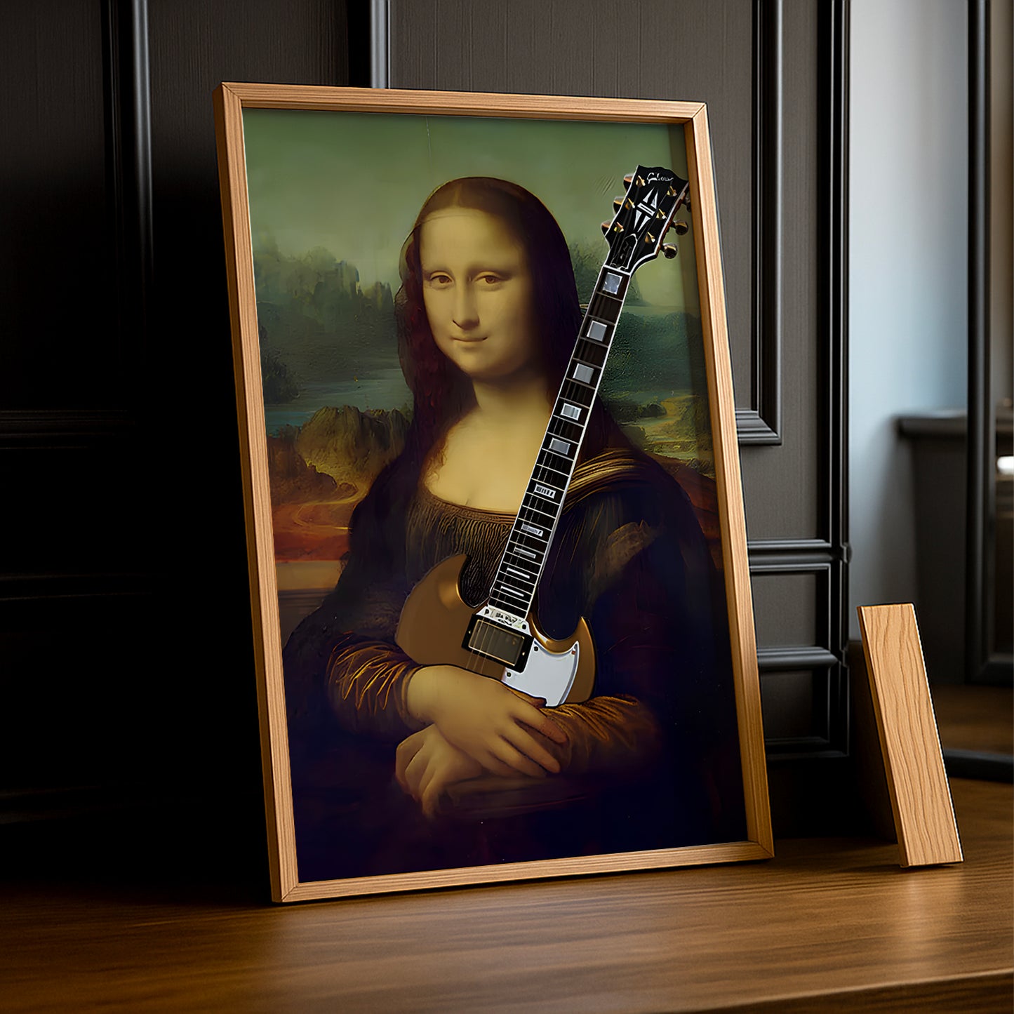 Cadre photo Mona Lisa La Joconde guitare