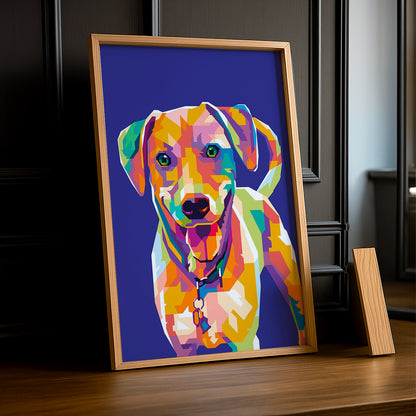 Cadre Photo Chien - Illustration bleu