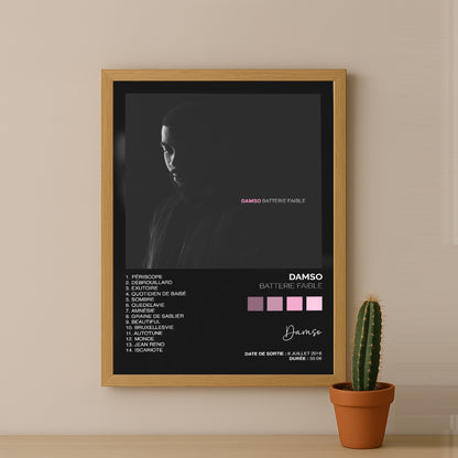 Poster Damso - Album Batterie faible