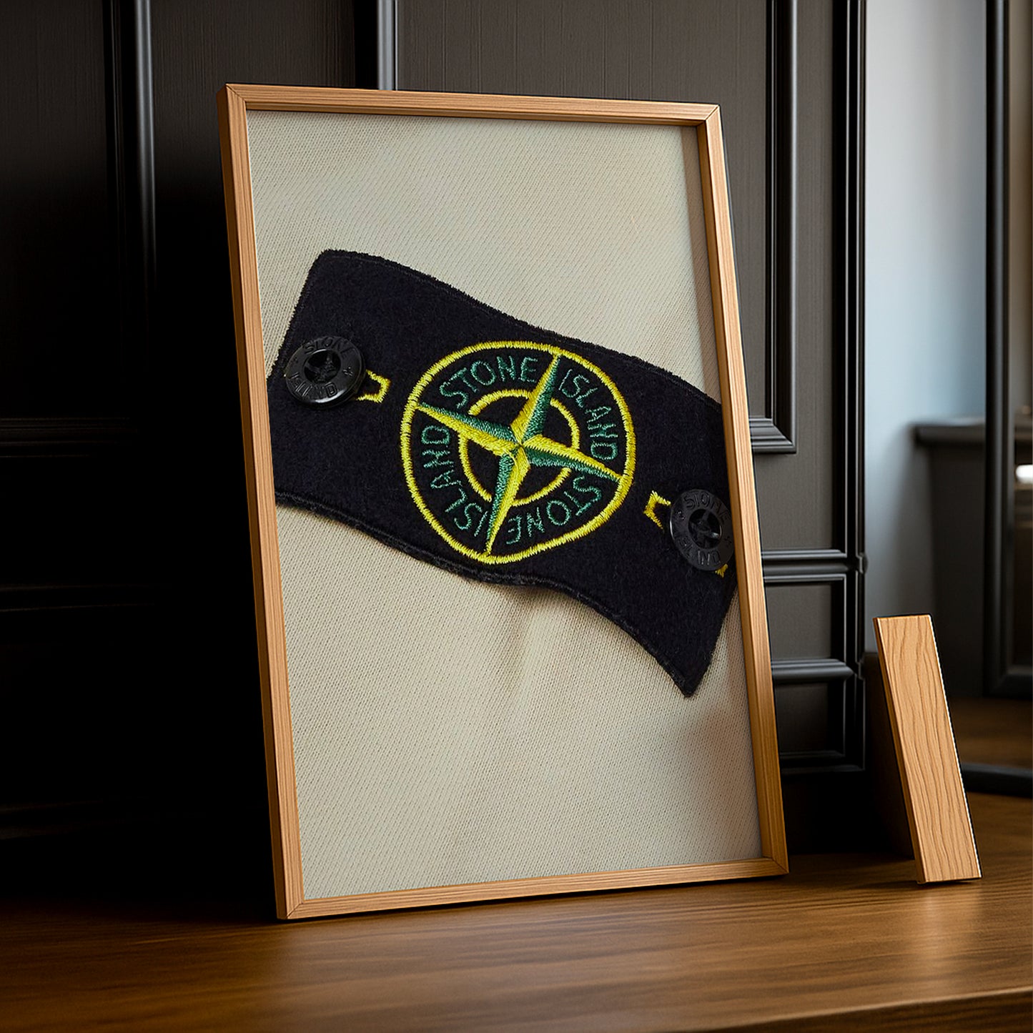 Cadre photo Stone Island badge beige