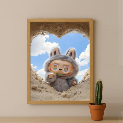 Poster Labubu - Coeur de sable