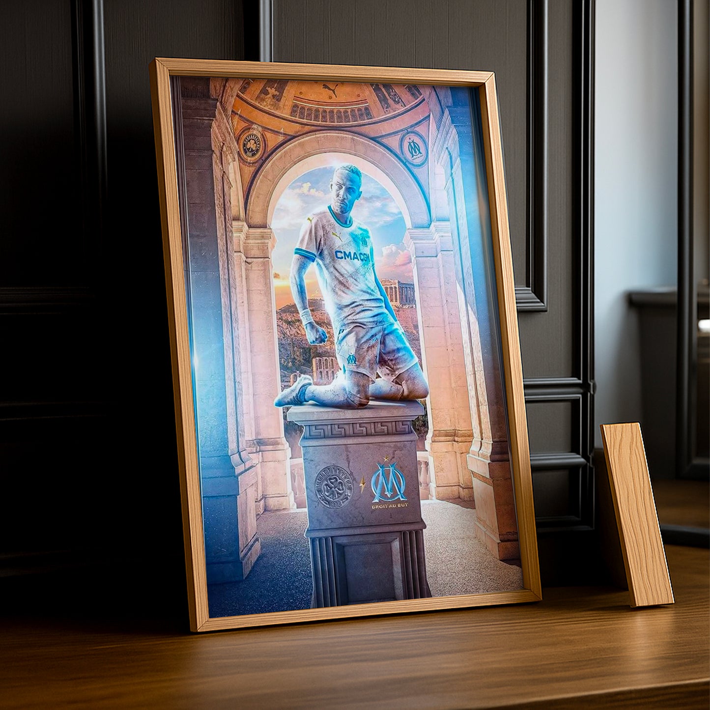 Poster encadrée Olympique de Marseille - Statue