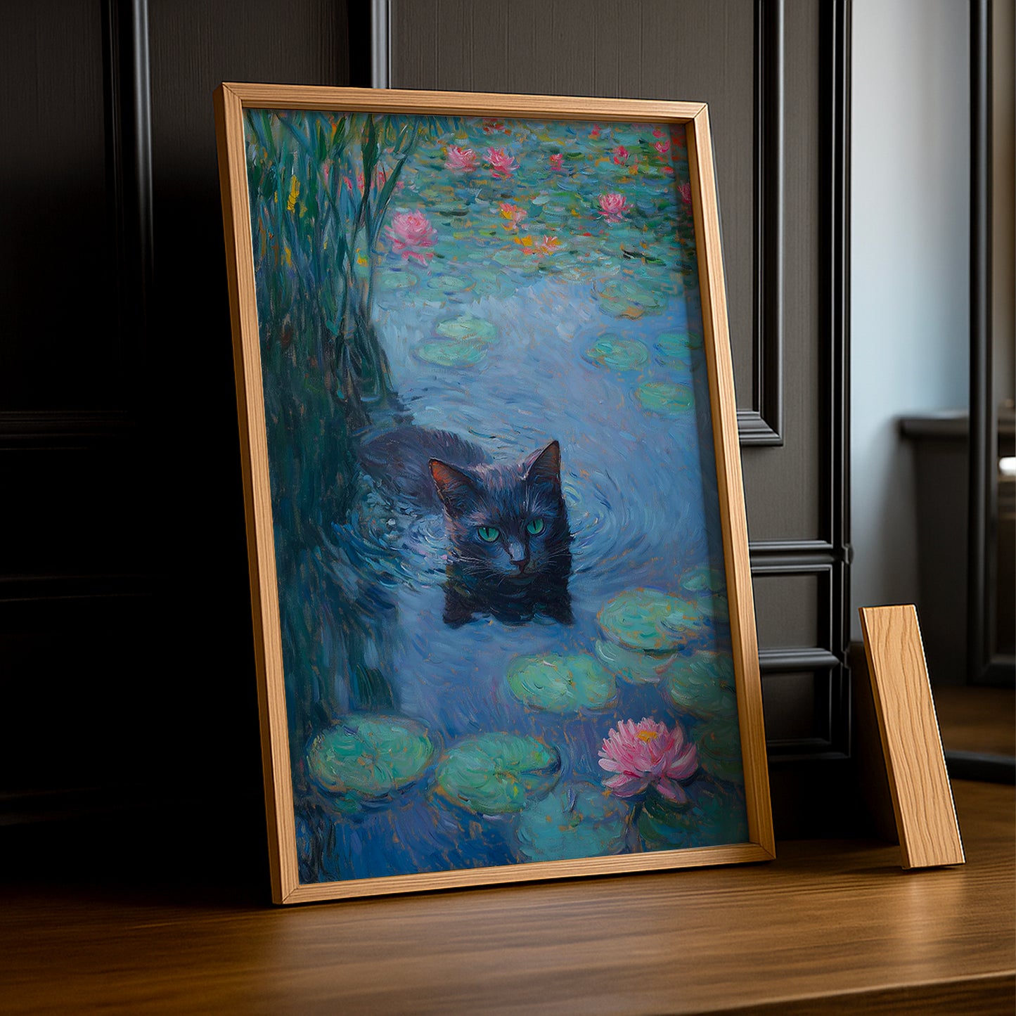 Cadre Photo Chat - Illustration d'un chat gris