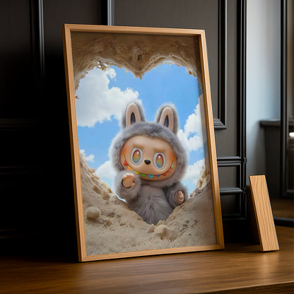 Poster Labubu - Coeur de sable