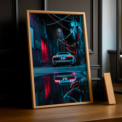 Cadre photo Audi R8 blanc