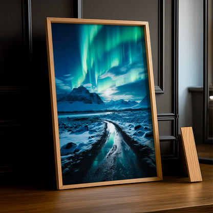 Poster Photo Naturel - Aurore Boréale Vert