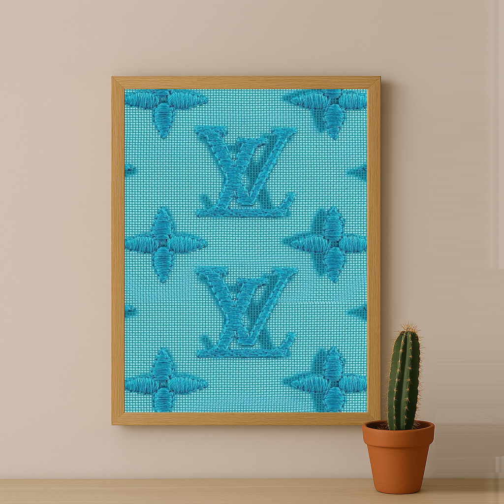 Cadre photo Louis Vuitton couture bleu ciel