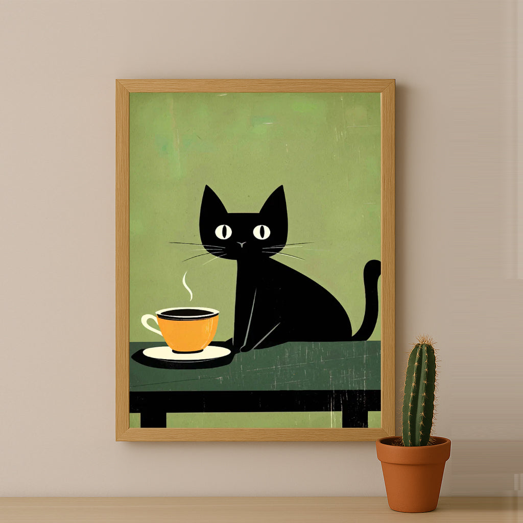 Cadre photo Coffee Lover - Chat Café